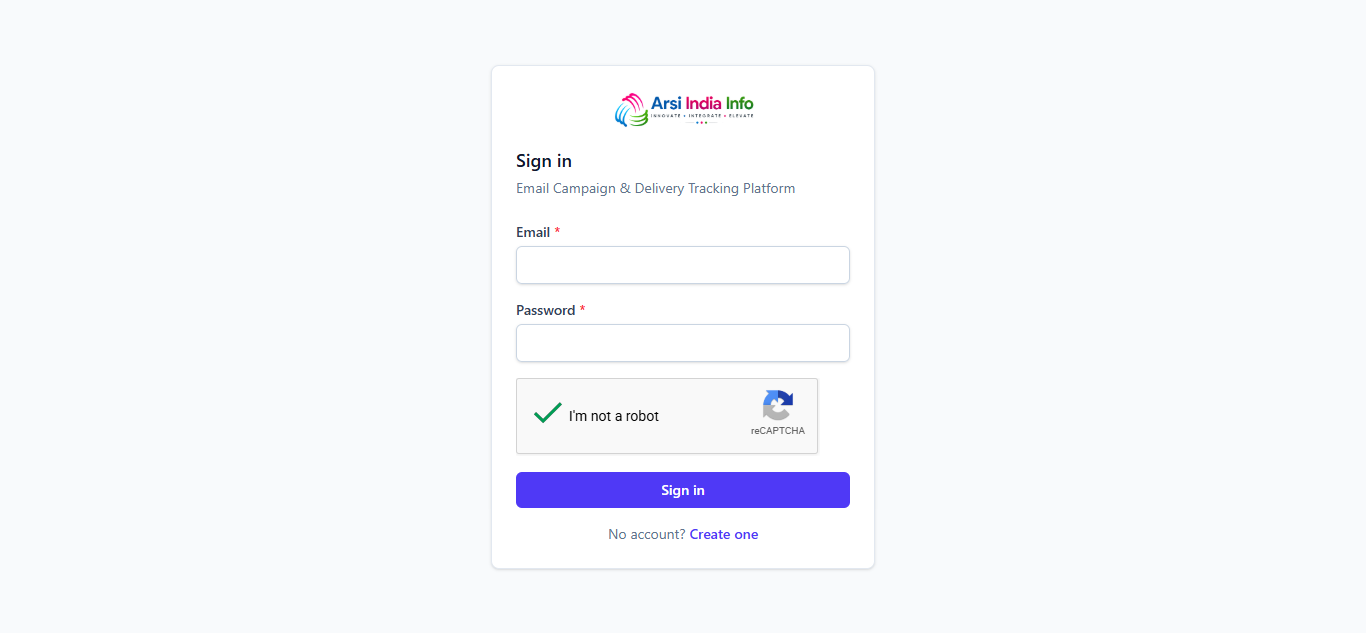 Sign-in page for the Email Campaign Tracker