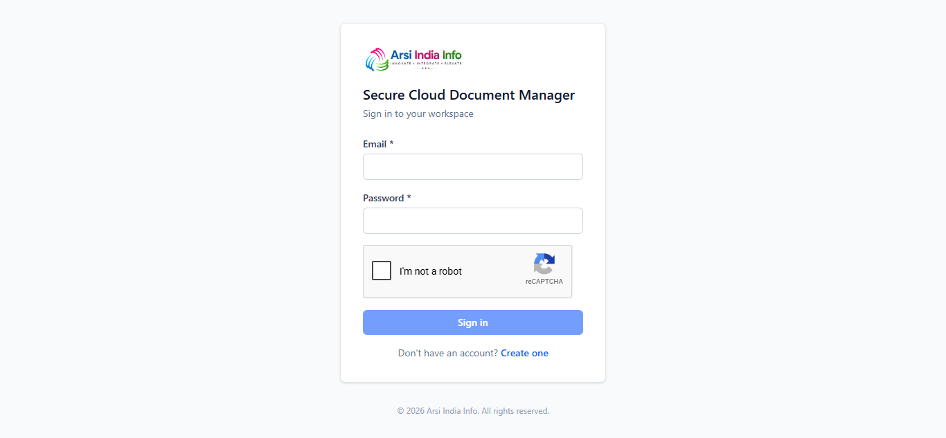 Sign-in page